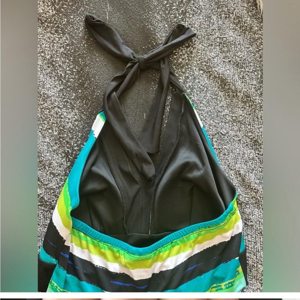 ENFOCUS STUDIO Black and Multicolor Fabric Strap Halter Maxi Dress Size:10 EUC